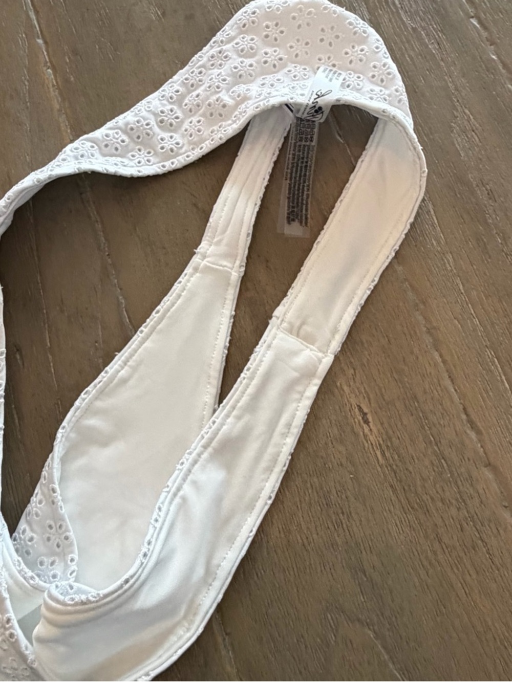 Pink x Frankie Bikinis White Eyelet thong Bikini Bottom - Picture 7 of 8